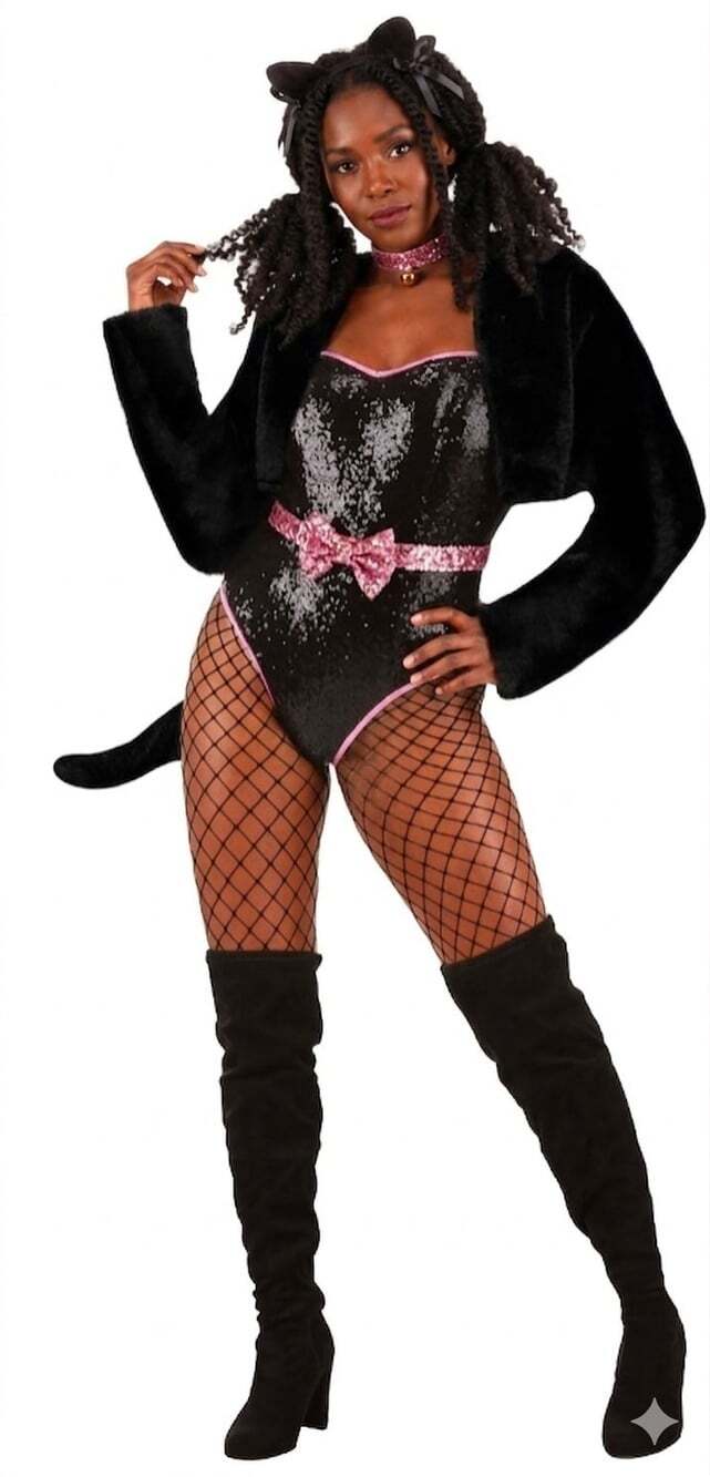 New NWT Swxy Ritzy Kitty Halloween Costume Cosplay Adult Large Sz L Excellent